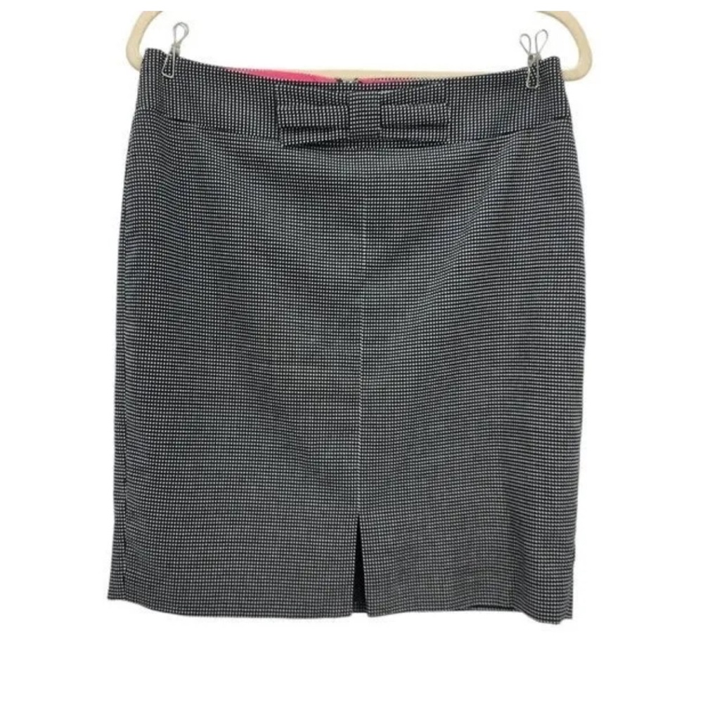 Polka Dot Black White Bow Pencil Skirt